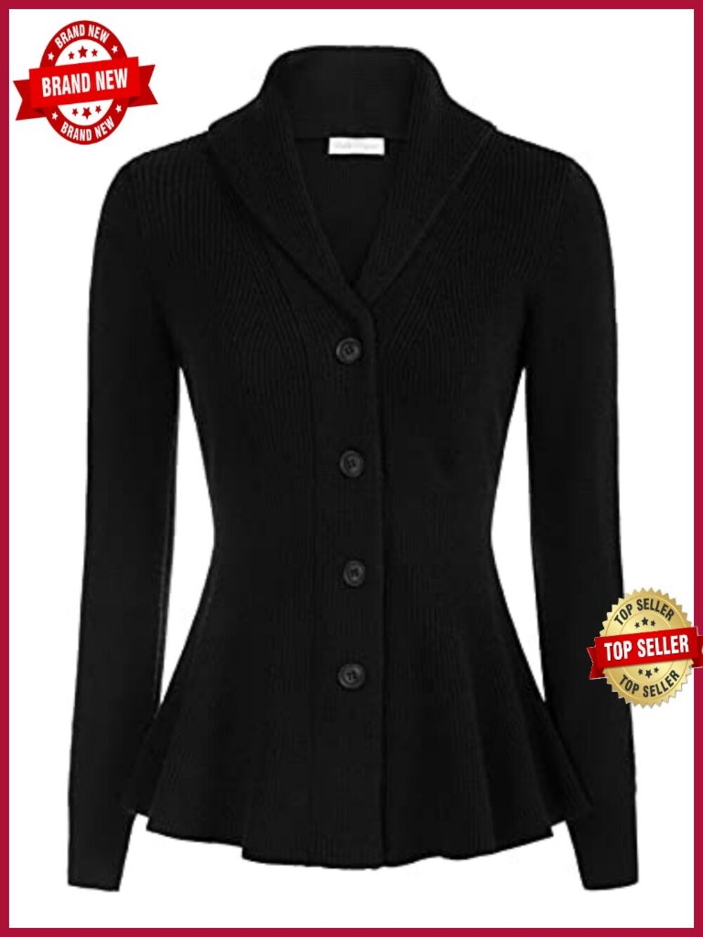 Womens Vintage Shawl Lapel Cardigan Sweater Button Down Coat